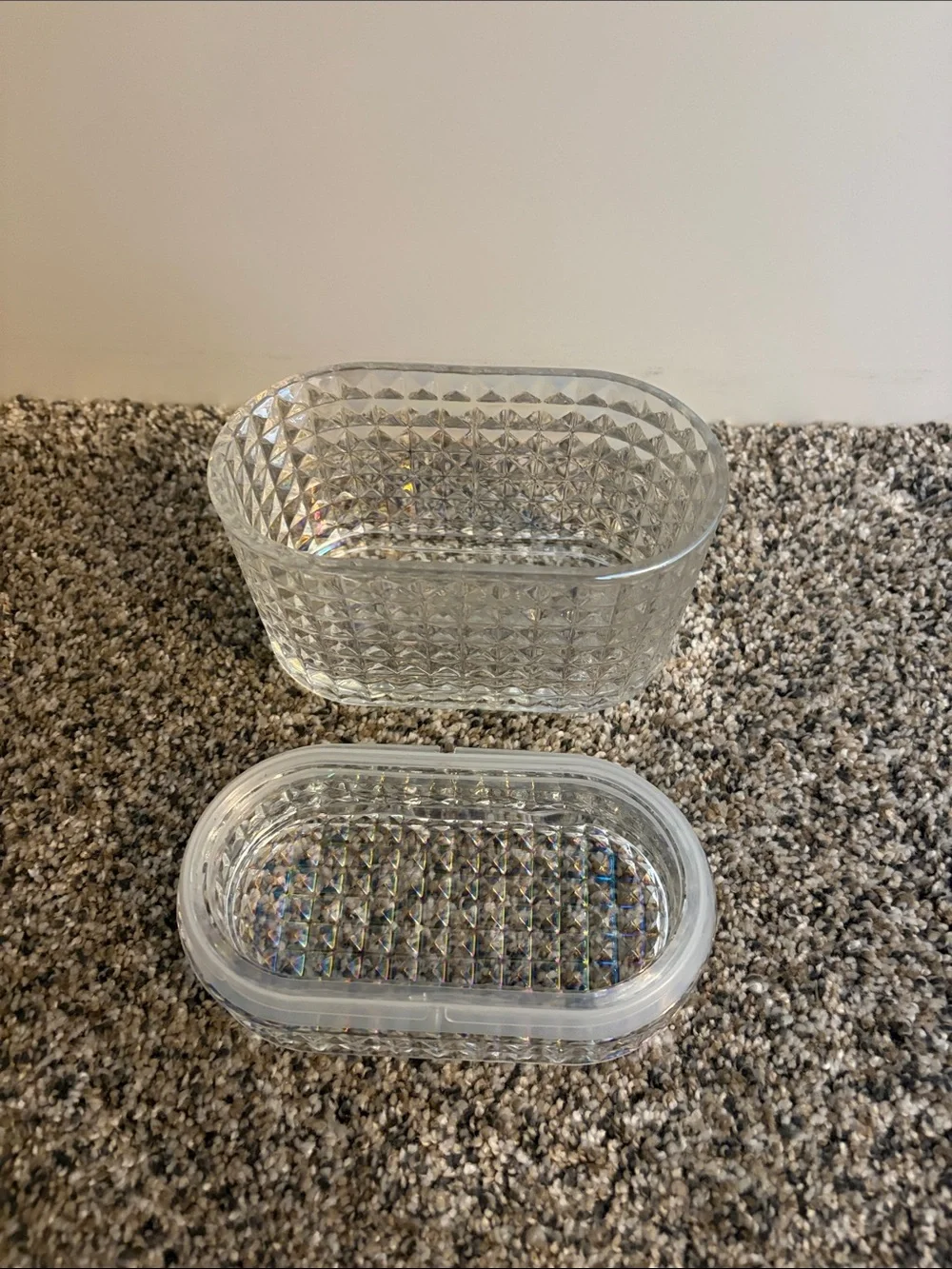 Target Clear Iridescent Diamond-Cut Glass Jar